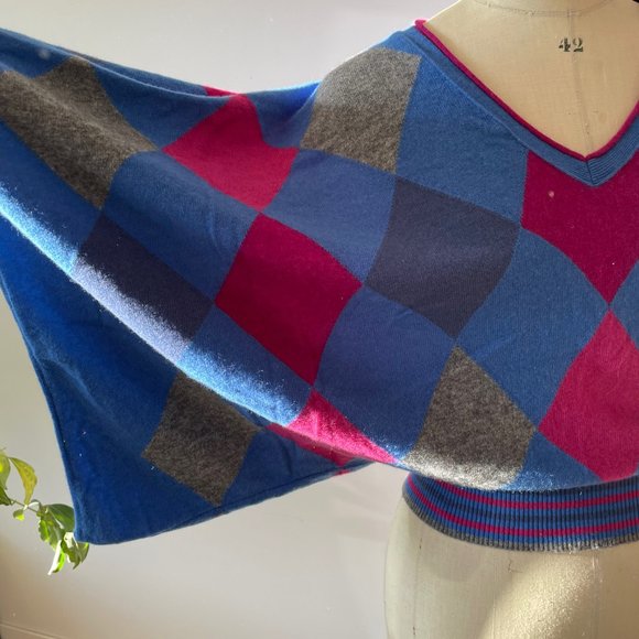 Benetton Argyle Wool Sweater - Picture 4 of 12